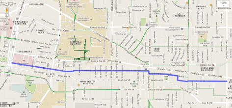 As you can see, the Silver Avenue Bicycle Boulevard ends at the interstate.