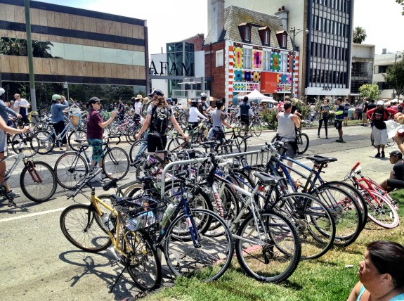 Try to count the bikes!  