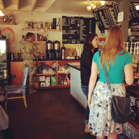 The cozy interior of the coffee shop