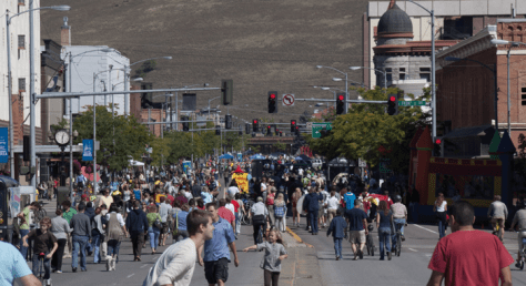 A Sunday Streets event in Missoula, Montana.
