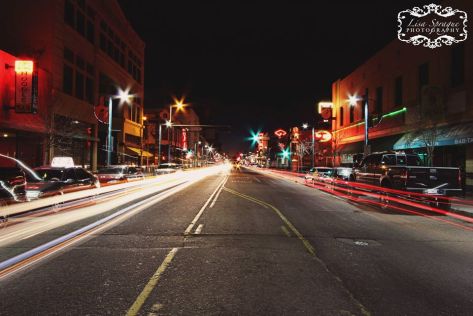 "Goodnight Albuquerque" - by Lisa Sprague. Central Avenue between 3rd and 4th Street.