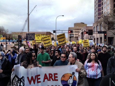 This scene from Downtown Albuquerque earlier this year was replicated across the country. This year, across the country, thousands took to the streets, our public space, to peacefully voice opinions and express ideas.