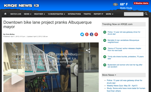 A screenshot from the KRQE news story.