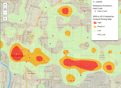 pedestrian fatality map abq