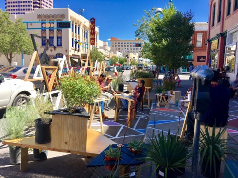 The temporary parquito in front of Deep Space Coffee on (Park)ing Day 2016